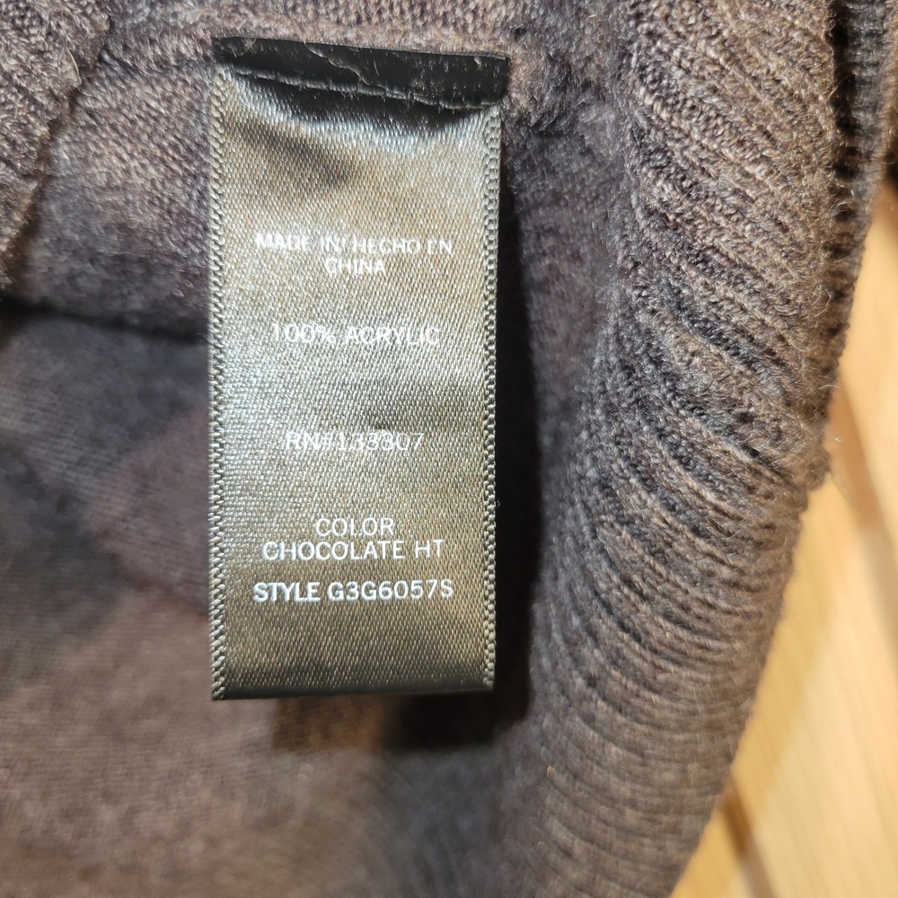 Geoffrey Beene Mens XL Brown Quarter Zip Sweater Acrylic G3G6057S Chocolate HT - Picture 5 of 10